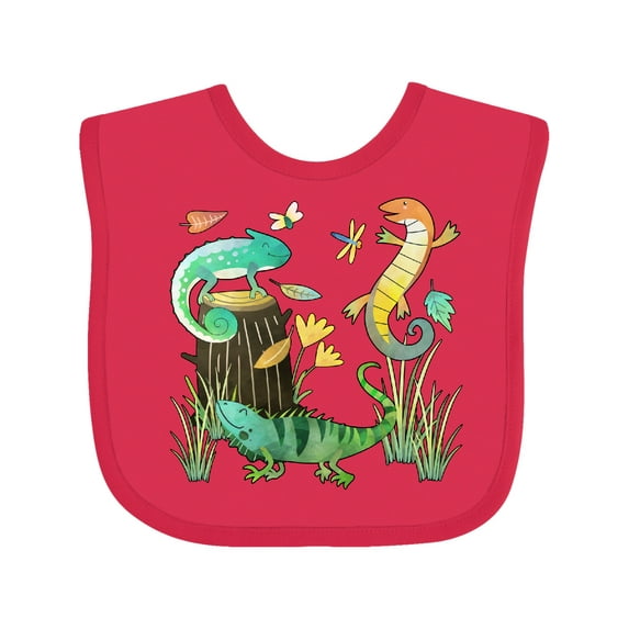 Inktastic Cute Lizards Hanging out Boys or Girls Baby Bib