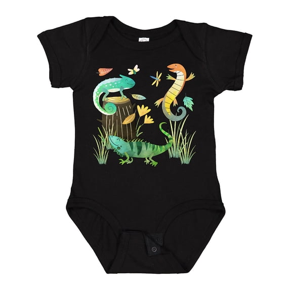 Inktastic Cute Lizards Hanging out Boys or Girls Baby Bodysuit