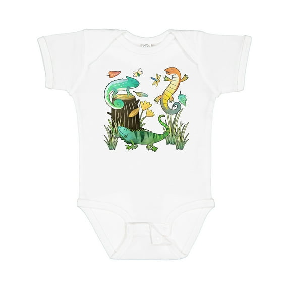 Inktastic Cute Lizards Hanging out Boys or Girls Baby Bodysuit