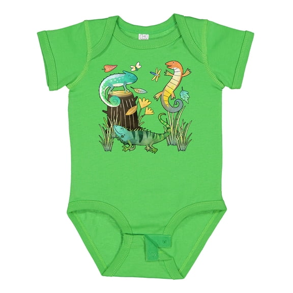 Inktastic Cute Lizards Hanging out Boys or Girls Baby Bodysuit