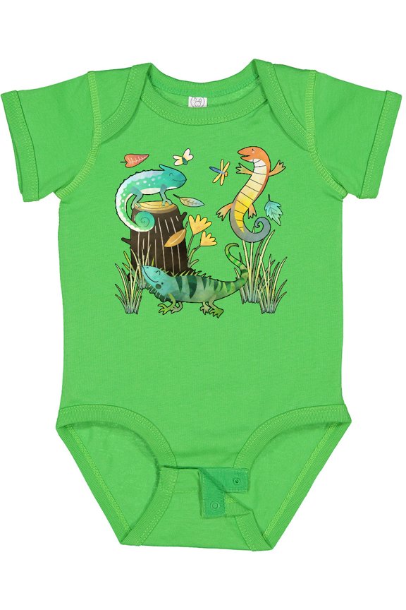 Cute Lizards Hanging out Boys or Girls Baby Bodysuit