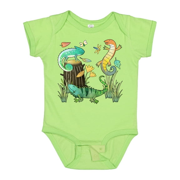 Inktastic Cute Lizards Hanging out Boys or Girls Baby Bodysuit
