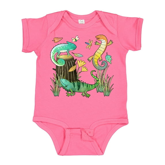 Inktastic Cute Lizards Hanging out Boys or Girls Baby Bodysuit