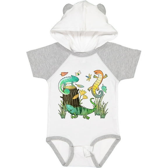 Inktastic Cute Lizards Hanging out Boys or Girls Baby Bodysuit