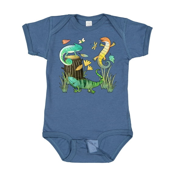 Inktastic Cute Lizards Hanging out Boys or Girls Baby Bodysuit