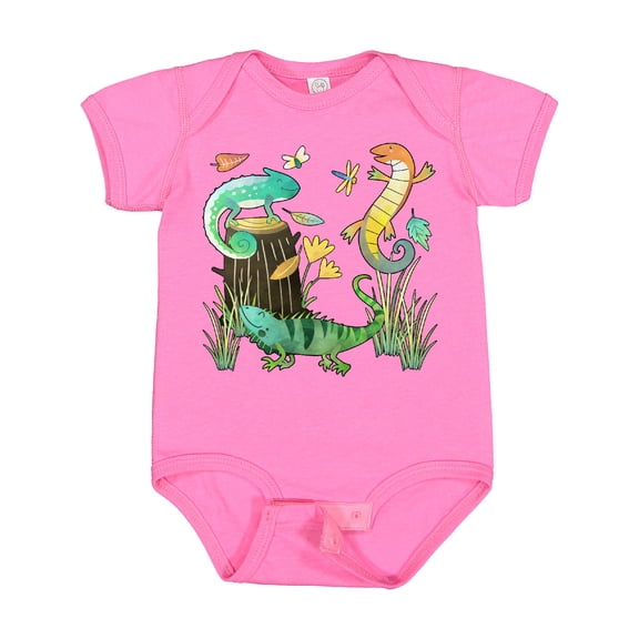 Inktastic Cute Lizards Hanging out Boys or Girls Baby Bodysuit