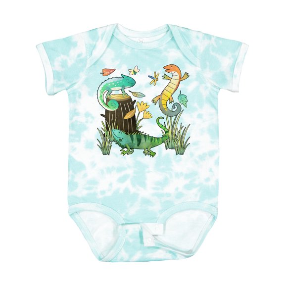 Inktastic Cute Lizards Hanging out Boys or Girls Baby Bodysuit