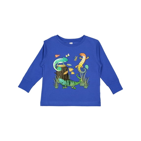 Inktastic Cute Lizards Hanging out Boys or Girls Long Sleeve Toddler T-Shirt