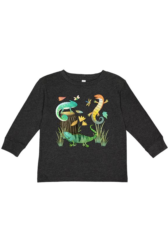 Cute Lizards Hanging out Boys or Girls Long Sleeve Toddler T-Shirt