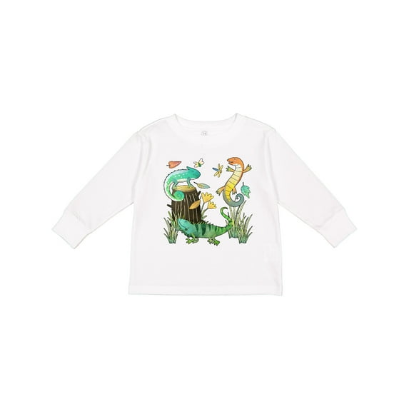 Inktastic Cute Lizards Hanging out Boys or Girls Long Sleeve Toddler T-Shirt