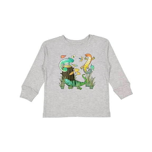 Inktastic Cute Lizards Hanging out Boys or Girls Long Sleeve Toddler T-Shirt