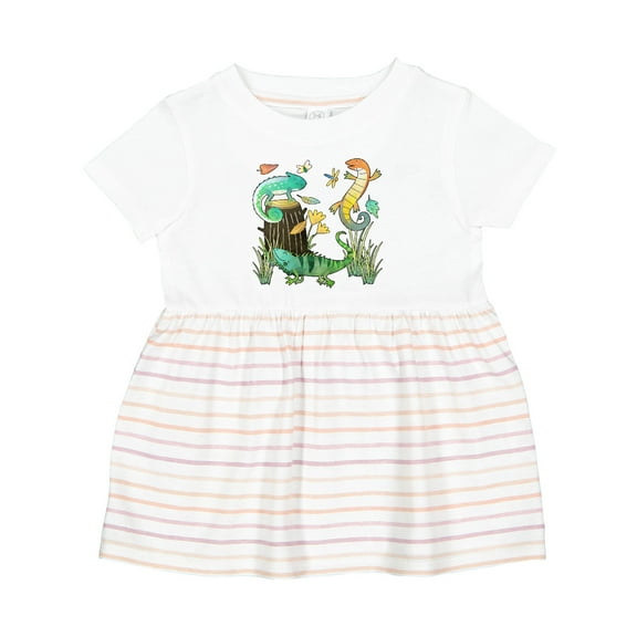 Inktastic Cute Lizards Hanging out Girls Baby Dress