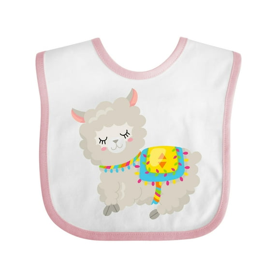 Inktastic Cute Llama with Colorful Blanket Boys or Girls Baby Bib