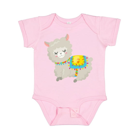 Inktastic Cute Llama with Colorful Blanket Boys or Girls Baby Bodysuit