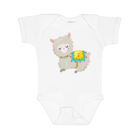 Inktastic Cute Llama with Colorful Blanket Boys or Girls Baby Bodysuit