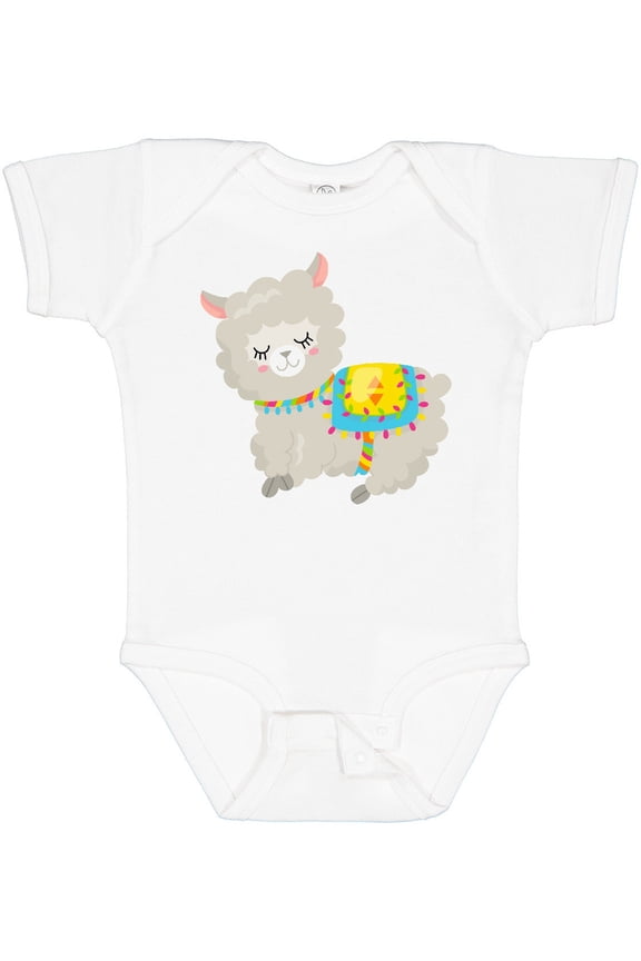 Cute Llama with Colorful Blanket Boys or Girls Baby Bodysuit