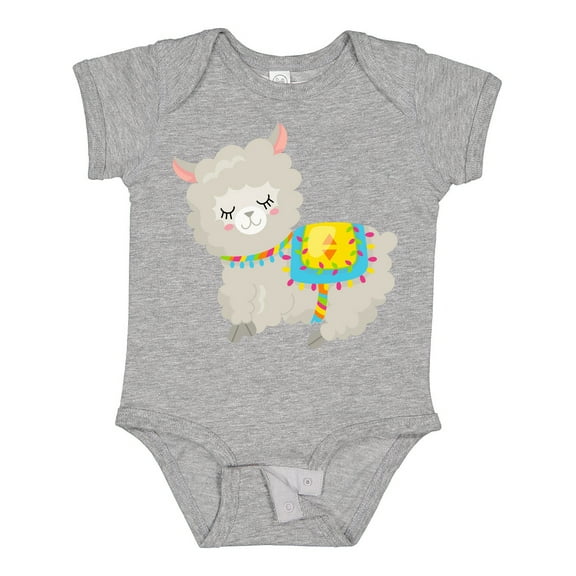 Inktastic Cute Llama with Colorful Blanket Boys or Girls Baby Bodysuit