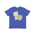 thumbnail image 1 of Inktastic Cute Llama with Colorful Blanket Youth T-Shirt, 1 of 5