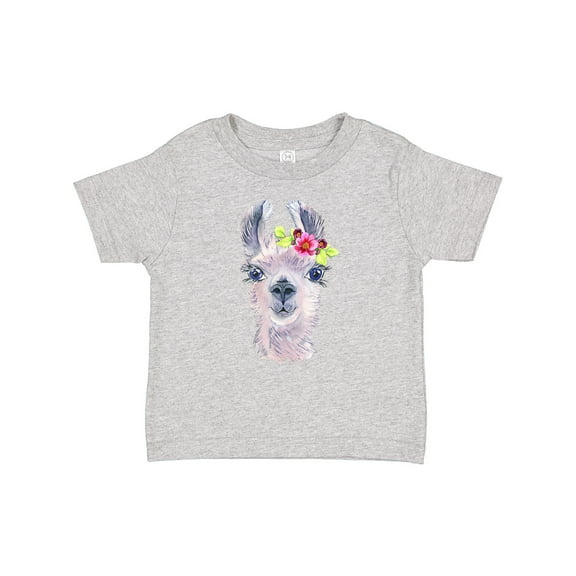 Inktastic Cute Llama with Flower Boys or Girls Baby T-Shirt