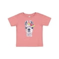 thumbnail image 1 of Inktastic Cute Llama with Flower Boys or Girls Baby T-Shirt, 1 of 5