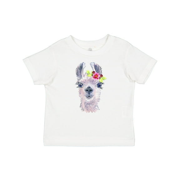 Inktastic Cute Llama with Flower Boys or Girls Baby T-Shirt