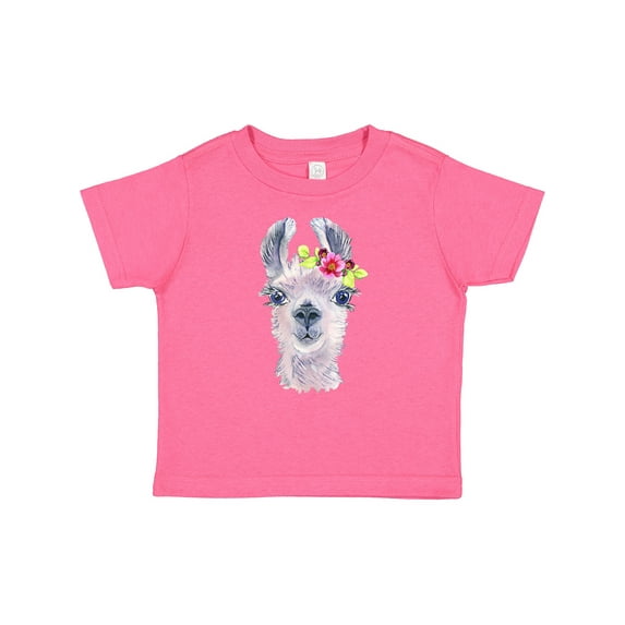 Inktastic Cute Llama with Flower Boys or Girls Baby T-Shirt