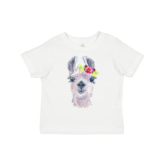Inktastic Cute Llama with Flower Boys or Girls Toddler T-Shirt