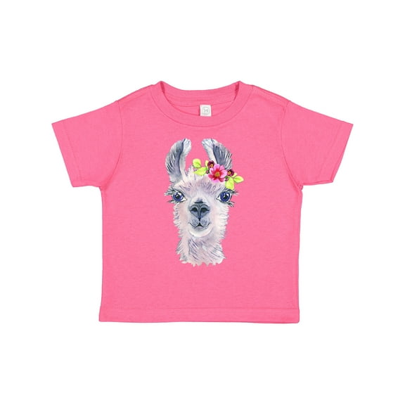 Inktastic Cute Llama with Flower Boys or Girls Toddler T-Shirt