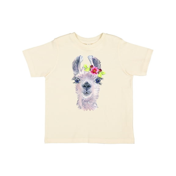Inktastic Cute Llama with Flower Boys or Girls Toddler T-Shirt