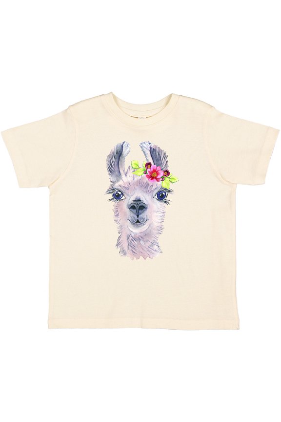 Cute Llama with Flower Boys or Girls Toddler T-Shirt
