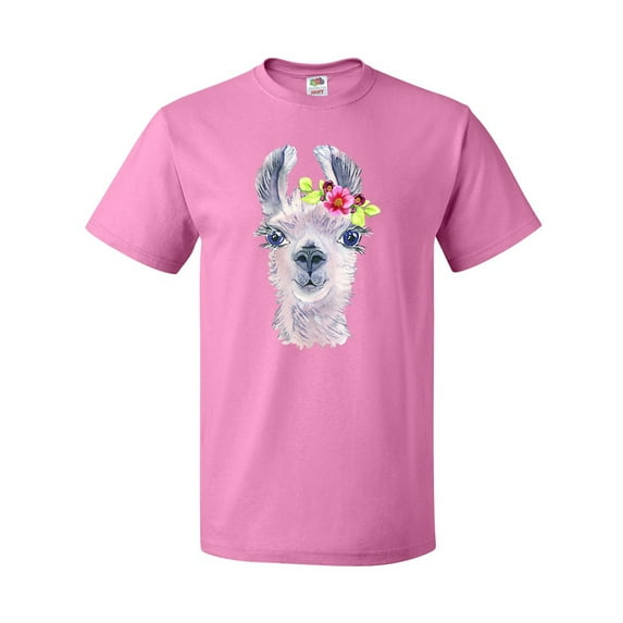 Inktastic Cute Llama with Flower T-Shirt