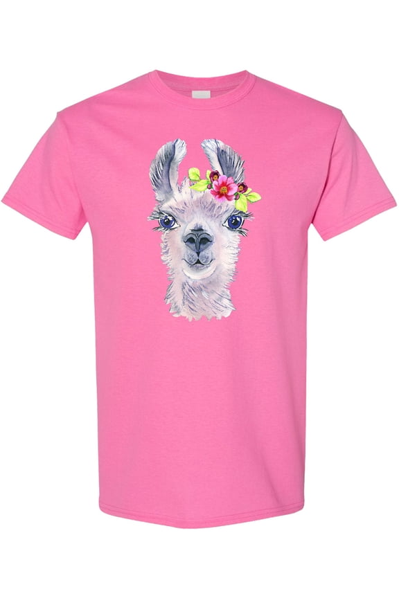 Cute Llama with Flower T-Shirt