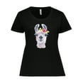 thumbnail image 1 of Inktastic Cute Llama with Flower Women's Plus Size T-Shirt, 1 of 5