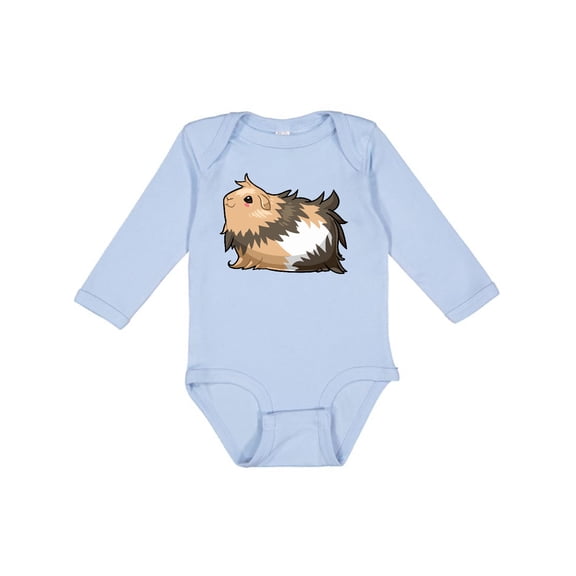 Inktastic Cute Long Haired Guinea Pig Boys or Girls Long Sleeve Baby Bodysuit