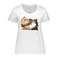 thumbnail image 1 of Inktastic Cute Long Haired Guinea Pig Women's Plus Size T-Shirt, 1 of 5