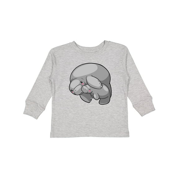 Inktastic Cute Manatee Family Boys or Girls Long Sleeve Toddler T-Shirt