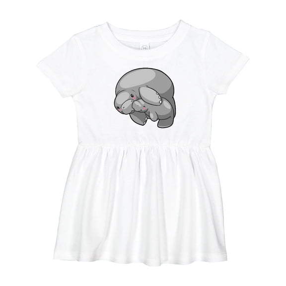 Inktastic Cute Manatee Family Girls Baby Dress