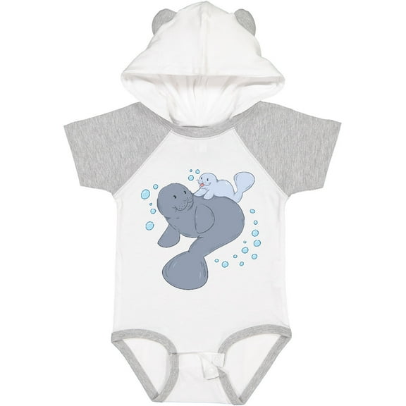 Inktastic Cute Manatees with Bubbles Boys or Girls Baby Bodysuit