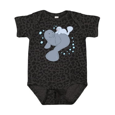 Inktastic Cute Manatees with Bubbles Boys or Girls Baby Bodysuit