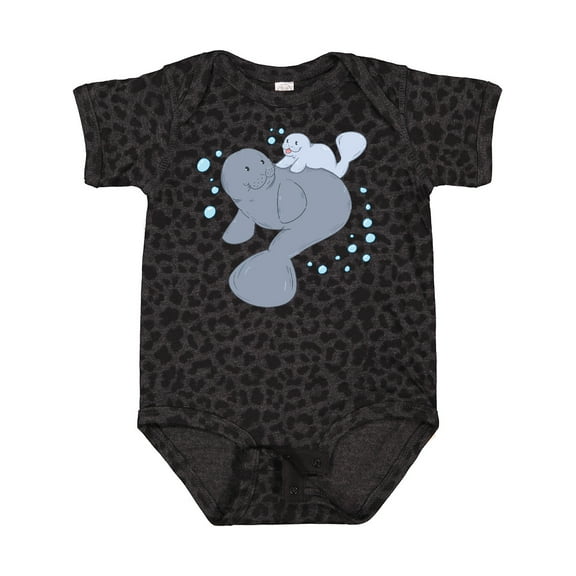 Inktastic Cute Manatees with Bubbles Boys or Girls Baby Bodysuit