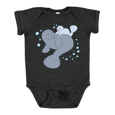 Inktastic Cute Manatees with Bubbles Boys or Girls Baby Bodysuit