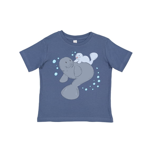 Inktastic Cute Manatees with Bubbles Boys or Girls Toddler T-Shirt