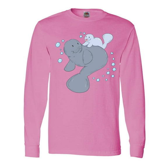 Inktastic Cute Manatees with Bubbles Long Sleeve T-Shirt