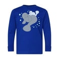 thumbnail image 1 of Inktastic Cute Manatees with Bubbles Long Sleeve Youth T-Shirt, 1 of 5