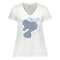 thumbnail image 1 of Inktastic Cute Manatees with Bubbles Women's Plus Size V-Neck T-Shirt, 1 of 5