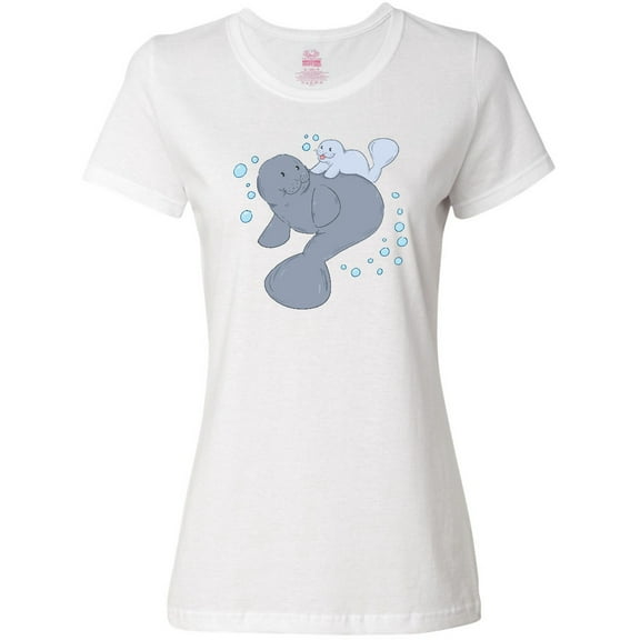 Inktastic Cute Manatees with Bubbles Women's T-Shirt