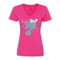 thumbnail image 1 of Inktastic Cute Manatees with Bubbles Women's V-Neck T-Shirt, 1 of 5