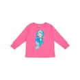 thumbnail image 1 of Inktastic Cute Mermaid, Blue Hair, Little Mermaid, Crown Girls Long Sleeve Toddler T-Shirt, 1 of 5
