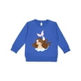 thumbnail image 1 of Inktastic Cute Mermaid, Little Mermaid, Brown Hair, Pink Flowers Toddler Sweatshirt, 1 of 4