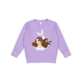 thumbnail image 1 of Inktastic Cute Mermaid, Little Mermaid, Brown Hair, Pink Flowers Toddler Sweatshirt, 1 of 4